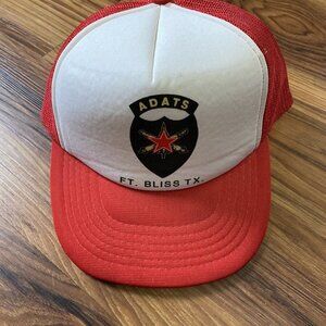 Texas Tops ADATS Trucker Hat Mesh Snapback White‎ and Red Ft. Bliss Texas